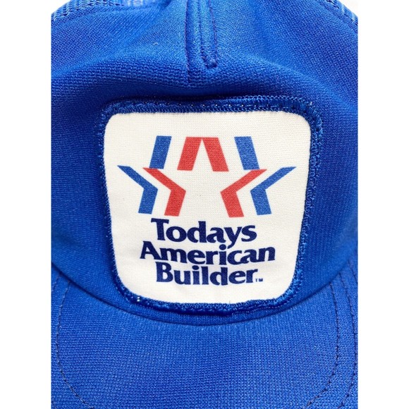 Todays American Builder Blue SnapBack trucker hat 80’s vintage mesh foam - Picture 2 of 8